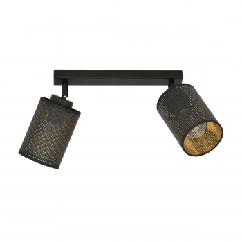 Emibig Bronx lampa sufitowa 2 x E27 stelaż czarny, abażur czarno-złoty 1152/2