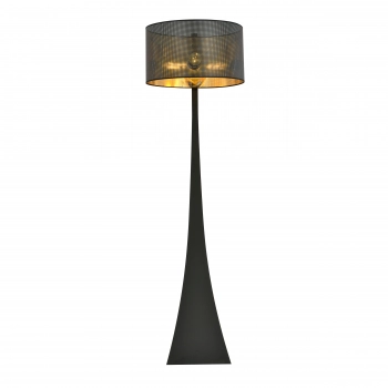 Emibig Estrella lampa podłogowa E27 abażur ażurowy czarno-złoty 1156/LP1