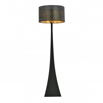 Emibig Estrella lampa podłogowa E27 abażur ażurowy czarno-złoty 1156/LP1