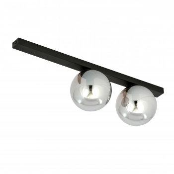 Emibig Lighting Fit 2 lampa sufitowa 2 x E14 czarna, klosz grafitowy 1122/2