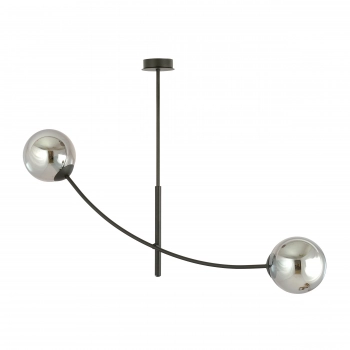 Emibig Hunter 2 lampa sufitowa z ruchomymi ramionami 2 x E14 czarny, klosze grafitowe 1100/2