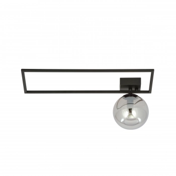 Emibig Lighting Imago 1A lampa sufitowa E14 czarna, klosz szklany grafitowy 1131/1A