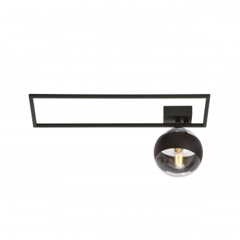 Emibig Lighting Imago 1A lampa sufitowa E14 czarna, klosz szklany stripe