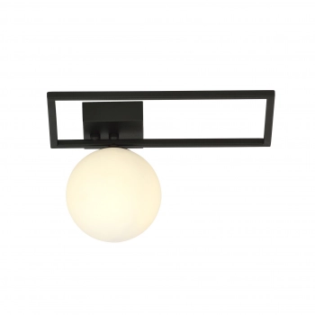 Emibig Lighting Imago 1D lampa sufitowa E14 czarna, klosz szklany mleczny (opal) 1130/1D