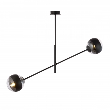 Emibig Linear 2 lampa sufitowa z ruchomymi ramionami 2 x E14 czarna, klosze stripe 1168/2
