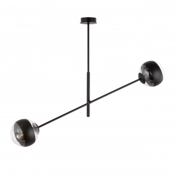 Emibig Linear 2 lampa sufitowa z ruchomymi ramionami 2 x E14 czarna, klosze stripe 1168/2