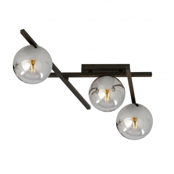 Emibig Lighting Smart 3 lampa sufitowa 3 x E14 czarna, klosze szklane grafitowe 1104/3