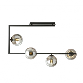 Emibig Lighting Soma 4 lampa sufitowa 4 x E14 czarna, klosze grafitowe 1290/4