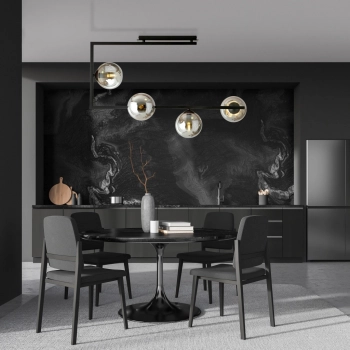 Soma 4 lampa sufitowa 4xE14 czarna, klosze grafitowe 1290/4