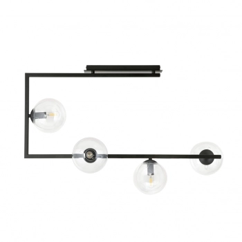 Soma 4 lampa sufitowa 4xE14 czarna, klosze transparentne 1289/4