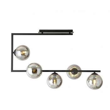 Emibig Lighting Soma 5 lampa sufitowa 5 x E14 czarna, klosze grafitowe 1290/5