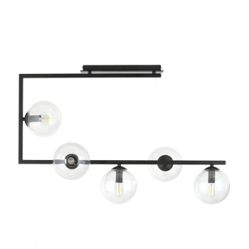 Soma 5 lampa sufitowa 5xE14 czarna, klosze transparentne 1289/5