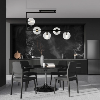 Soma 5 lampa sufitowa 5xE14 czarna, klosze transparentne 1289/5