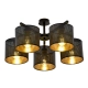 Emibig Jordan 5 lampa sufitowa 5 x E27 1145/5 czarna z ażurowymi abażurami czarno - złotymi