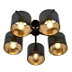Jordan 5 lampa sufitowa 5xE27 1144/5 czarna, abażury czarno-złote