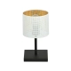 Emibig Jordan LN1 lampka stołowa E27 1143/LN1 czarna z ażurowym biało - złotym abażurem