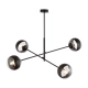 Emibig Linear 4 lampa sufitowa z ruchomymi ramionami 4 x E14 czarna, klosze stripe 1168/4