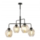 Emibig Lighting Lukka 4 żyrandol 4 x E27 czarny, klosze amber (bursztynowe) 1165/4