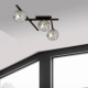 Smart 3 lampa sufitowa 3xE14 czarna klosze grafitowe 1104/3