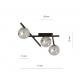 Smart 3 lampa sufitowa 3xE14 czarna klosze grafitowe 1104/3