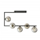 Emibig Lighting Soma 5 lampa sufitowa 5 x E14 czarna, klosze grafitowe 1290/5