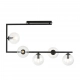 Emibig Lighting Soma 5 lampa sufitowa 5 x E14 czarna, klosze transparentne 1289/5