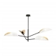 Emibig Vene 4 lampa wisząca ruchomymi ramionami 4 x E14 1159/4 czarna z biało - złotymi abażurami