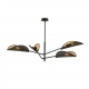 Emibig Vene 4 lampa wisząca ruchomymi ramionami 4 x E14 1160/4 czarna z czarno - złotymi abażurami