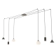 Emibig Fuji 4 BL lampa wisząca pająk 2xGU10+2xE14+2xGX53 1349/6 czarna, klosze szklane opal