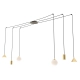 Emibig Fuji 4 GOLD lampa wisząca pająk 2xGU10+2xE14+2xGX53 1350/6 czarno-złota, klosze szklane opal
