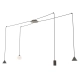 Emibig Fuji 4 BL lampa wisząca pająk GU10+E14+2xGX53 1349/4 czarna, klosze szklane opal