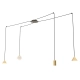 Emibig Fuji 4 GOLD lampa wisząca pająk GU10+E14+2xGX53 1350/4 czarno-zlota, klosze szklane opal