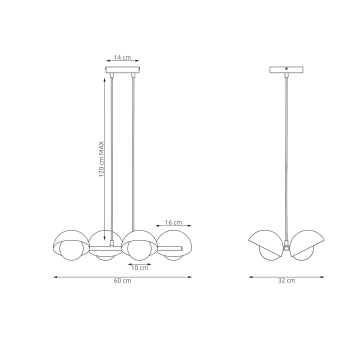 Boom 4 White lampa wisząca 4xG9 1592/4 biała