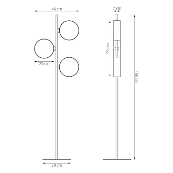 Drumz LP3 Black lampa podłogowa 3xE14 1562/LP3 czarna