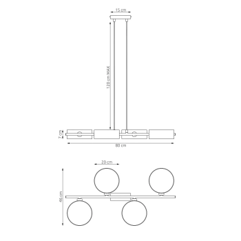 Drumz 4 Mix1 lampa wisząca 4xE14 1566/4 czarna