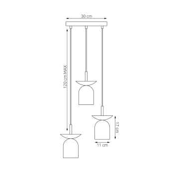 Ego 3 Prem BL Gray lampa wisząca 3xE14 1611/3PREM szara