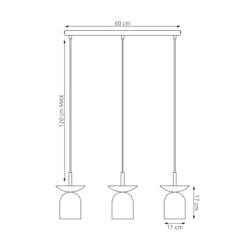 Ego 3 BL White lampa wisząca 3xE14 1613/3 biała