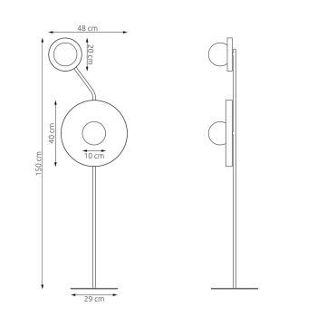 Kiss LP2 BL Orange lampa podłogowa 2xG9 1610/LP2 czarna