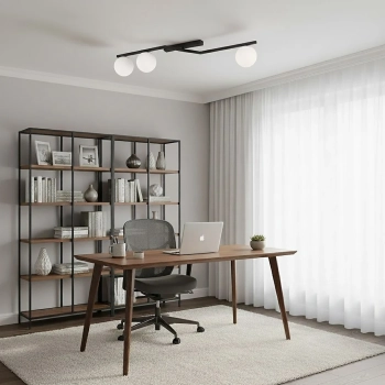 Naton 3 BL Opal lampa sufitowa 3xE14 1508/3 czarna