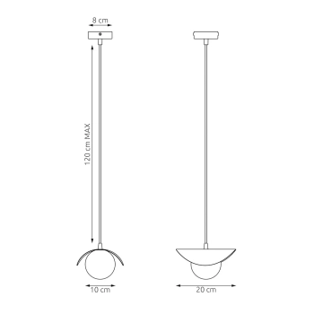 Ritual 1 Black lampa wisząca 1xG9 1490/1 czarna