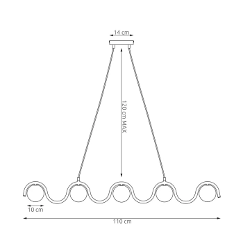 Sinus BL Opal lampa wisząca 5xG9 1582/5 czarna