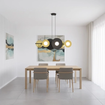 Volum 6 BL Gold lampa wisząca 6xG9 1483/6 czarna