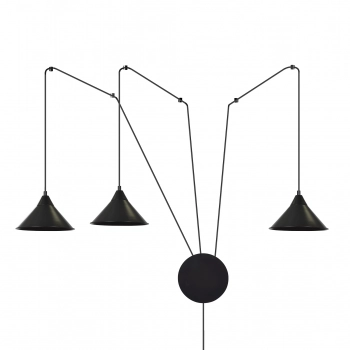 Abramo 3 black lampa wisząca E27 160/3 Emibig