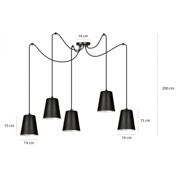 Link 5 black white lampa wisząca E27