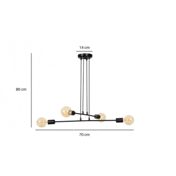 Multipo 4 black lampa wisząca E27