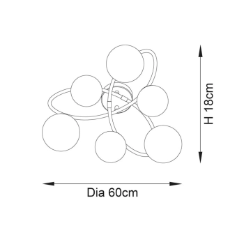 Maye lampa sufitowa 6xG9 97232