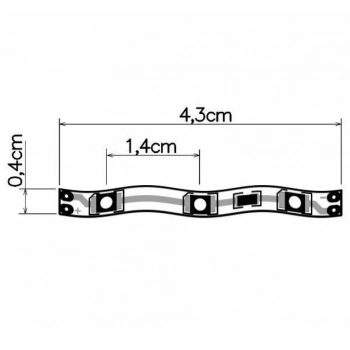 Taśma LED 3528 Pico 14 moduły 4,3cm 7W/m 620lm/m ciepła/neutralna/chłodna