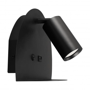Mobi WLL Black lampa ścienna GU10 czarna USB 04189 Ideus