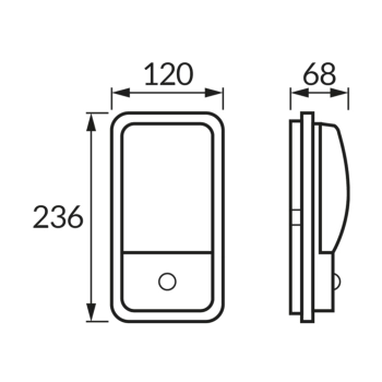 Albin PIR LED kinkiet IP54 14W 1450lm 4000K biały