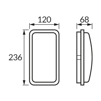 Albin LED kinkiet IP65 14W 1650lm CCT czarny